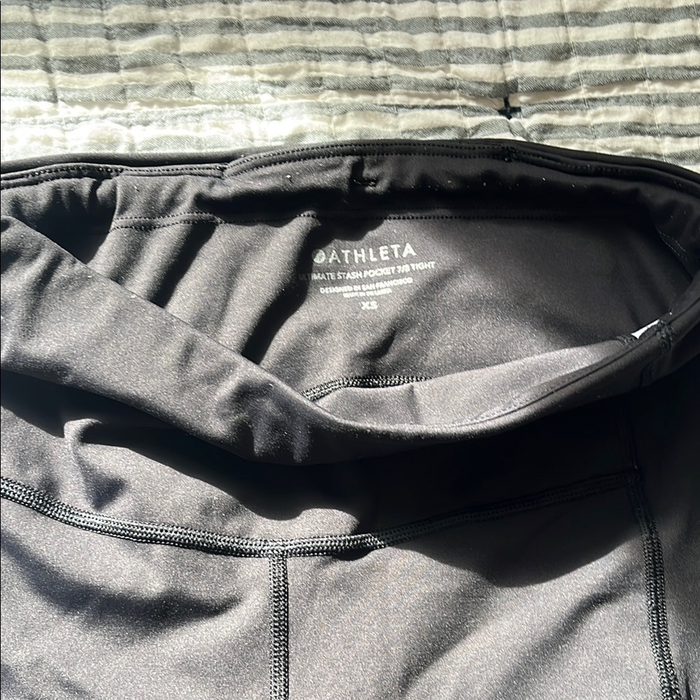 Athleta Black 7/8 Ultimate Stash Leggings